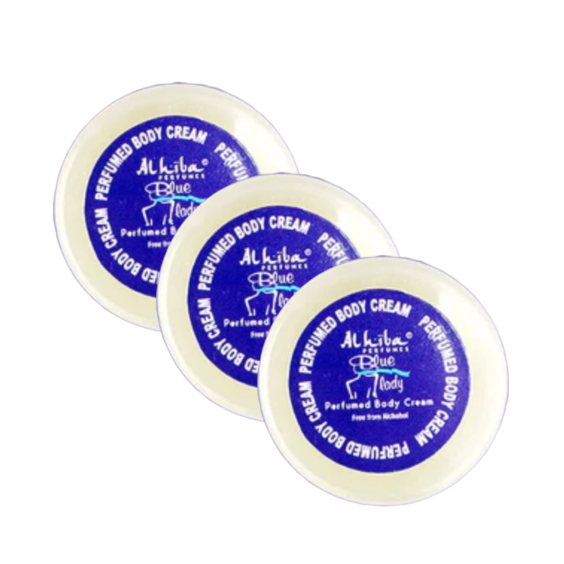 Al Hiba Blue Lady Perfume Body Cream 10g Pack of 3