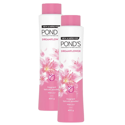 Ponds Dreamflower Frangrant Pink Lily Talcum Powder 400g Pack of 2