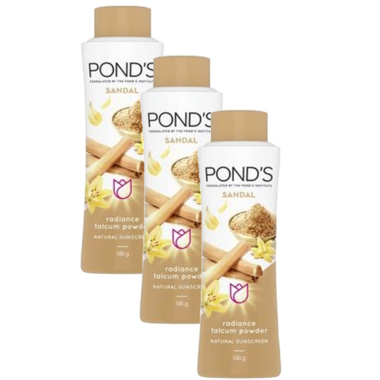 Ponds Sandal Natural Sunscreen Radiance Talcum Powder - 100g (Pack Of 3)