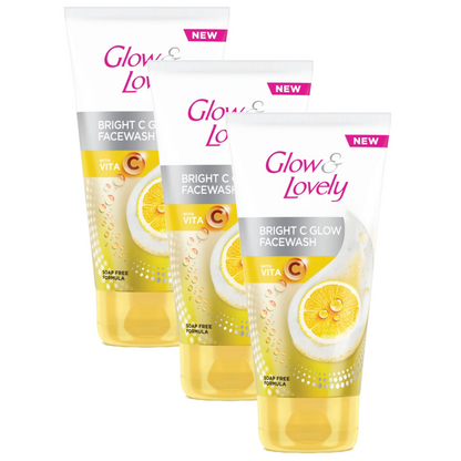 Glow & Lovely Bright C Glow With Vita Face Wash 100g Pack of 3