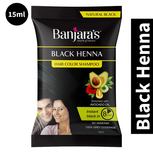 Banjara's Henna Hair Color Natural Black Shampoo 15ml