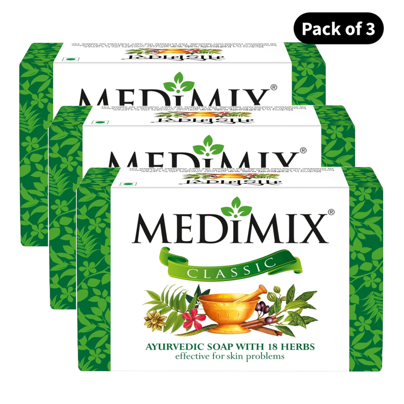 Medimix Classic Ayurvedic Bathing Soap - Pack Of 3 (375gm)