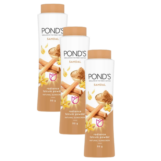 Ponds Sandal Natural Sunscreen Radiance Talcum Powder, 50gm (Pack Of 3)