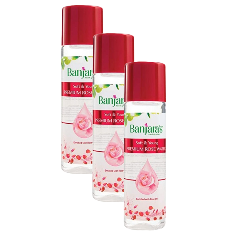 Banjara's Soft & Young Premium Rose Water 120ml Pack of 3