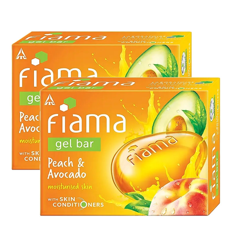 Fiama Peach & Avocado Moisturised Skin Gel Bar 125g Pack of 2