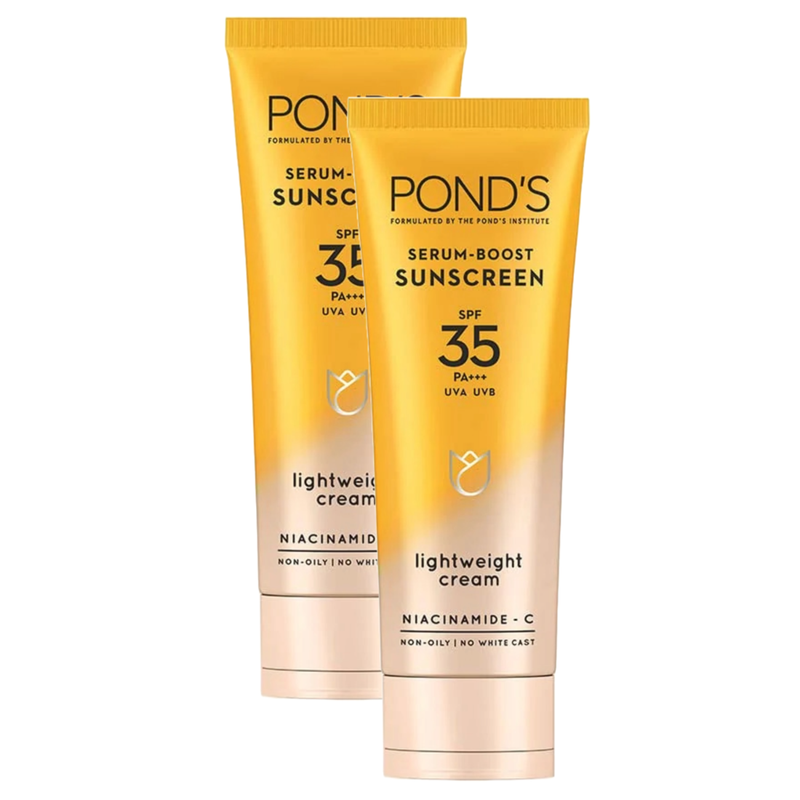 Ponds Serum Boost Sunscreen SPF 35 PA+++ Light Weight Cream 15g Pack of 2