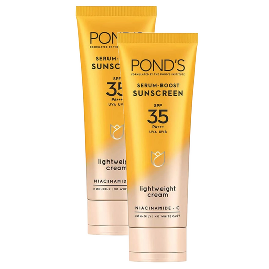 Ponds Serum Boost Sunscreen SPF 35 PA+++ Light Weight Cream 15g Pack of 2