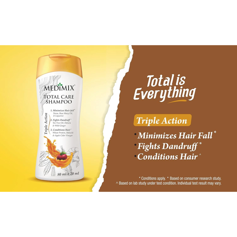 Medimix Triple Action Total Care Shampoo - 160ml (Pack Of 3)
