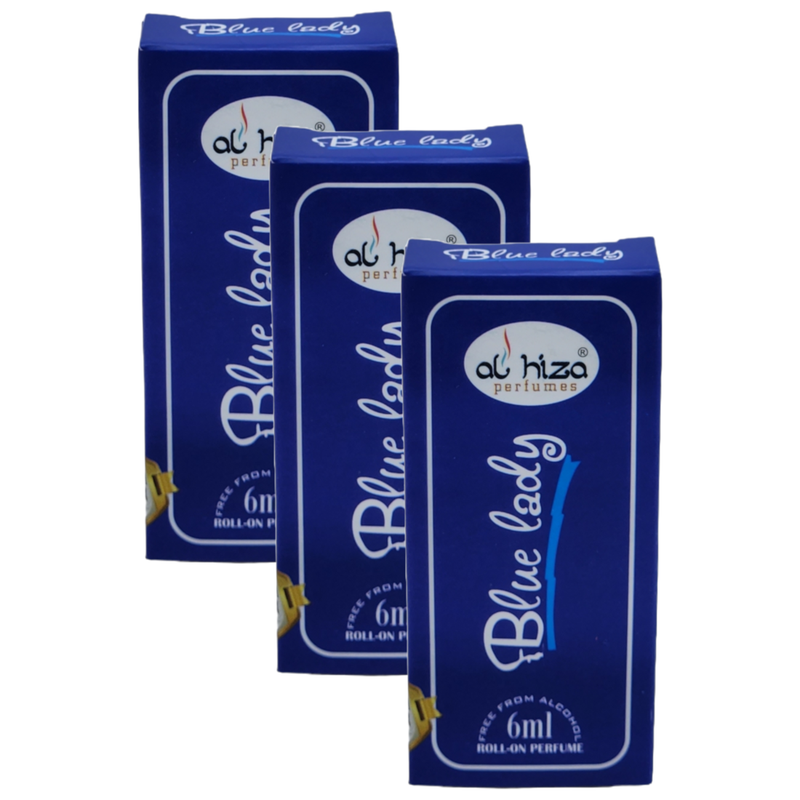 Al Hiza Blue Lady Roll On Perfume 6ml Pack of 3