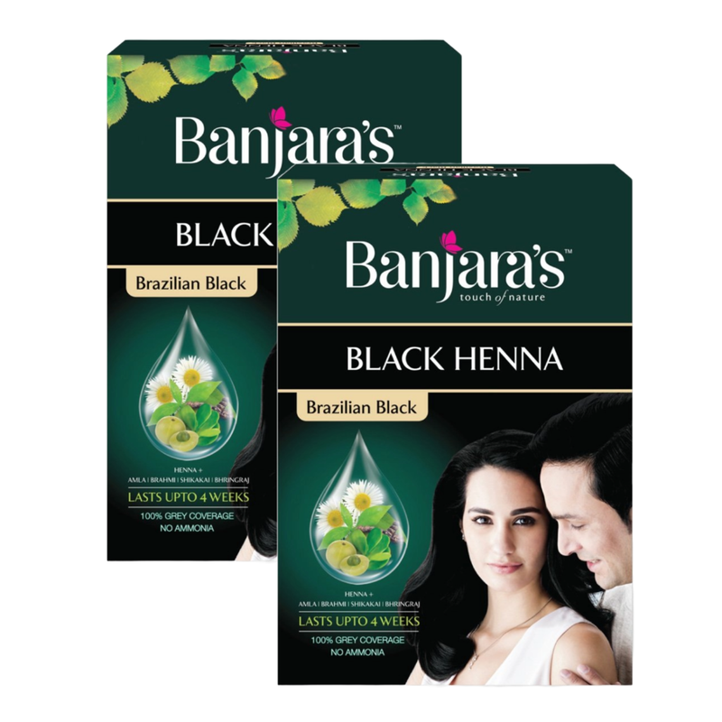 Banjara's Brazilian Black Henna Hair Color 54g Pack of 2