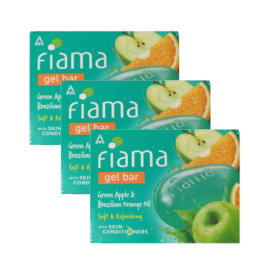 Fiama Green Apple & Brazilian Orange Oil Soft & Refreshing Gel Bar 125g Pack of 3