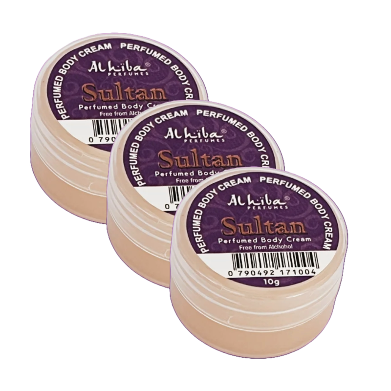 Al Hiba Sultan Perfume Body Cream 10g Pack of 3