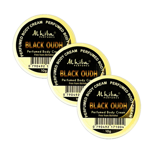 Al Hiba Black Oudh Perfume Body Cream 10g Pack of 3