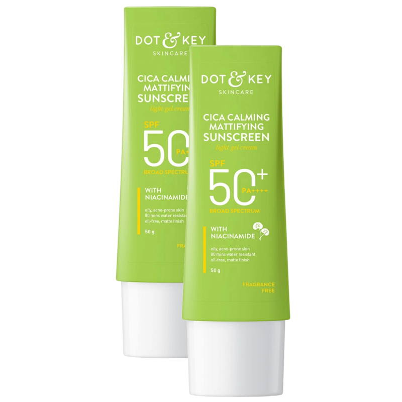 Dot & Key Skincare Cica Calming Mattifying Sunscreen SPF 50 PA++++ 50g Pack of 2