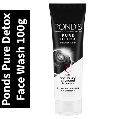 Ponds Pure Detox Activated Charcoal Face Wash (100gm) (Pack of 1)