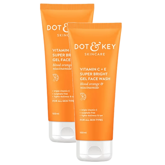 Dot & Key Skincare Vitamin C+E Super Bright Gel Face Wash 100ml Pack of 2