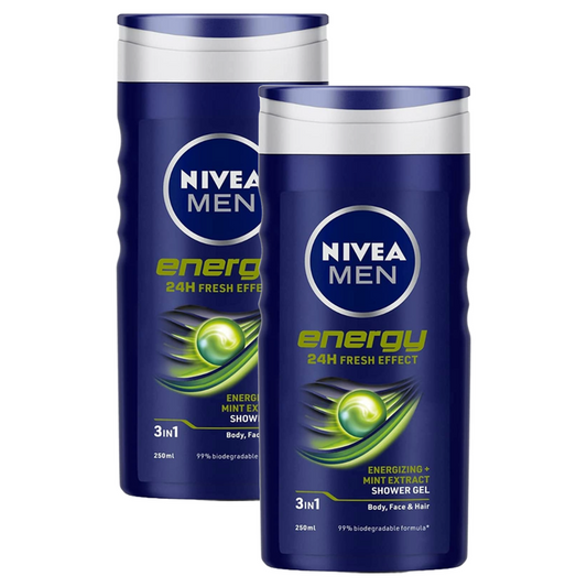 Nivea Men Energy Energizing + Mint Extract Shower Gel 250ml Pack of 2