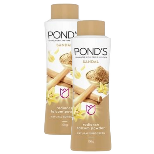 Ponds Sandal Natural Sunscreen Radiance Talcum Powder - 100g (Pack Of 2)