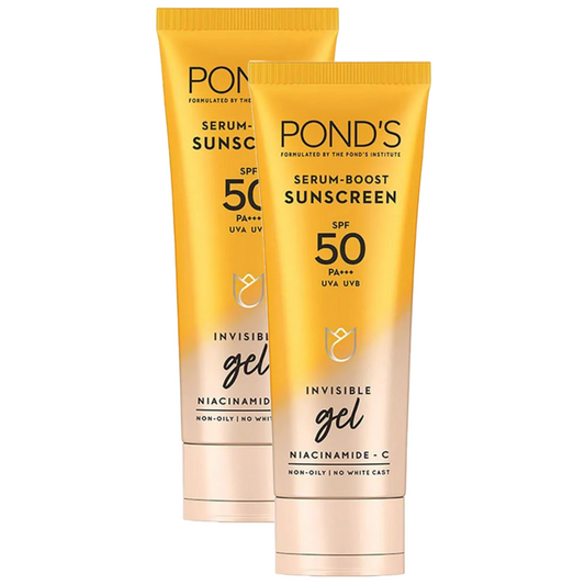 Ponds Serum Boost Sunscreen SPF 50 PA+++ Invisible Gel 50g Pack of 2