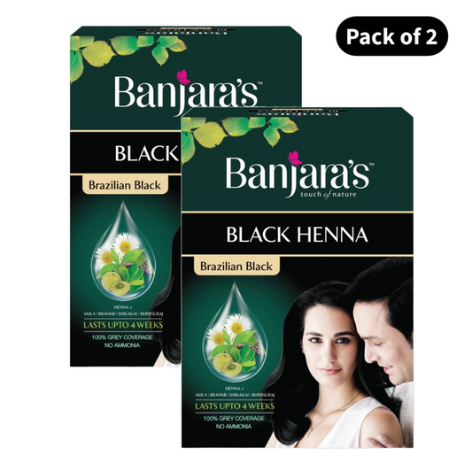 Banjara's Black Henna Brazilian Hair Color (54gm) (Pack of 2)