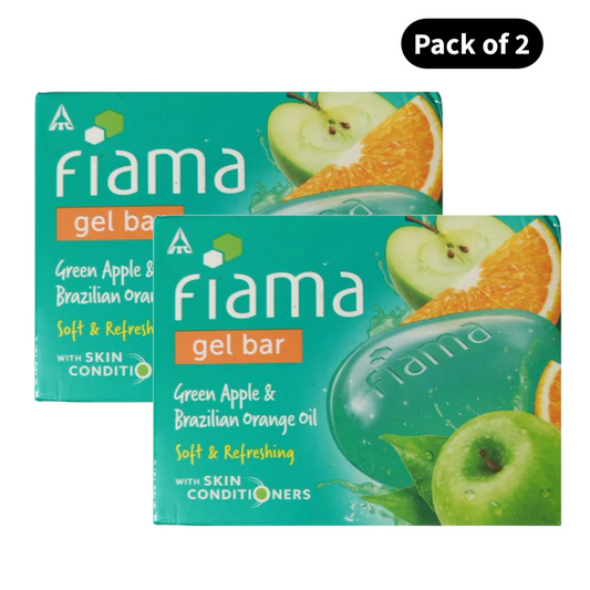 Fiama Green Apple & Brazilian Orange Oil Gel Bar (125gm)(Pack of 2)