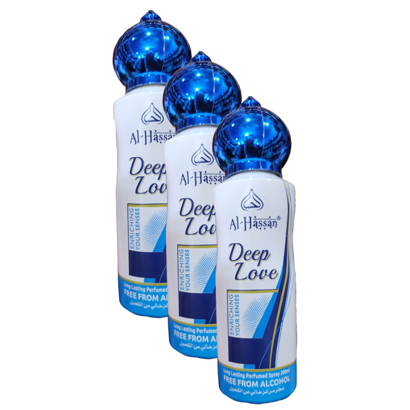 Al Hassan Deep Love Perfumed Spray 200ml Pack of 3