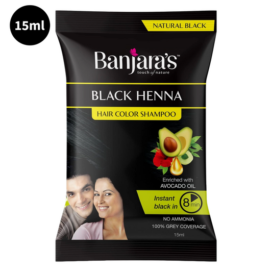 Banjara's Black Henna Hair Color Shampoo 15ml