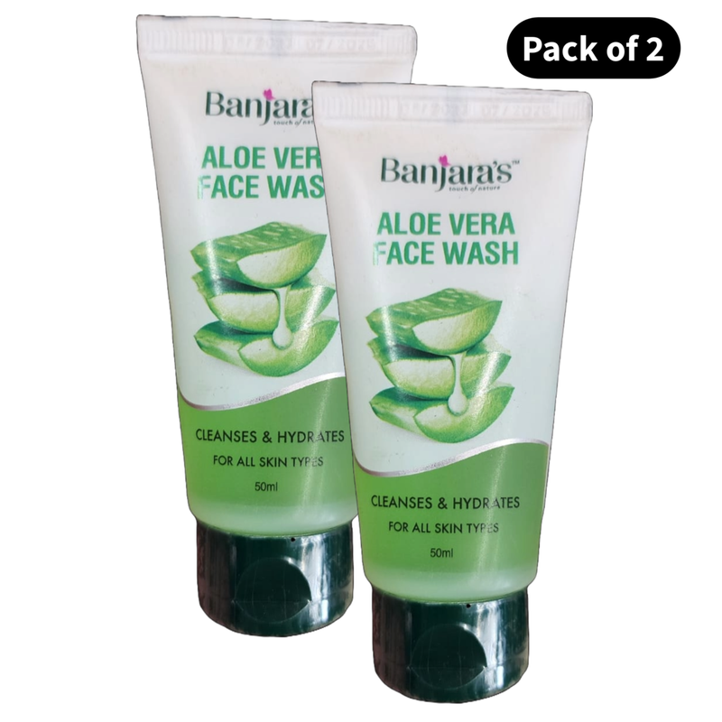 Banjara's Face Wash Aloe Vera  (50ml) (Pack of 2)