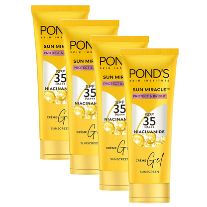 Ponds Sun Miracle Protect & Bright SPF 35 PA+++ Sunscreen Gel 50g Pack of 4