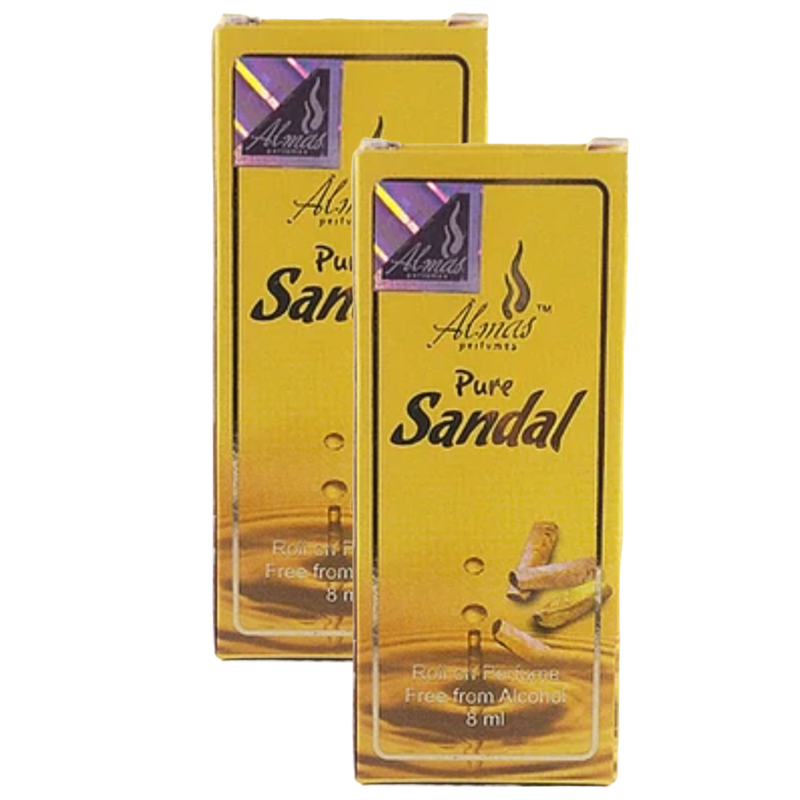 Al Mas Pure Sandal Roll On Perfume 8ml Pack of 2