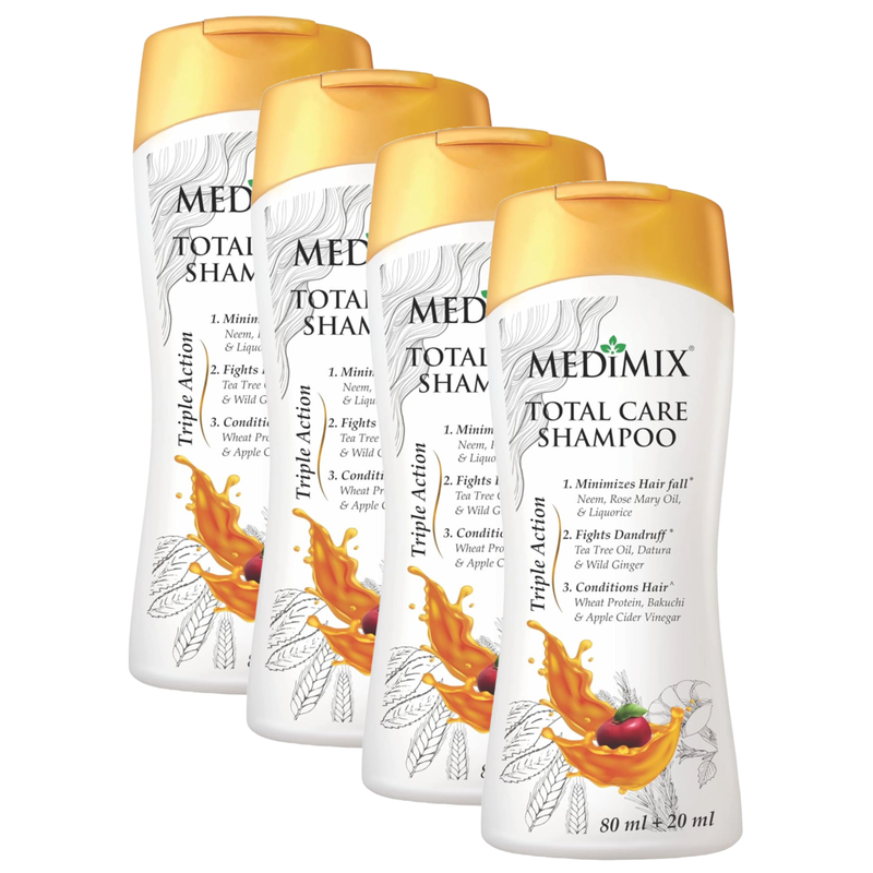 Medimix Triple Action Total Care Shampoo - 80ml (Pack Of 4)