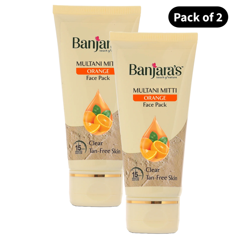 Banjara's Multani Mitti Orange Face Pack Clear (50gm) (Pack of 2)