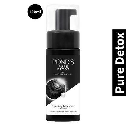 Ponds Pure Detox Foaming Activated Charcoal Face Wash (150ml) (Pack of 1)