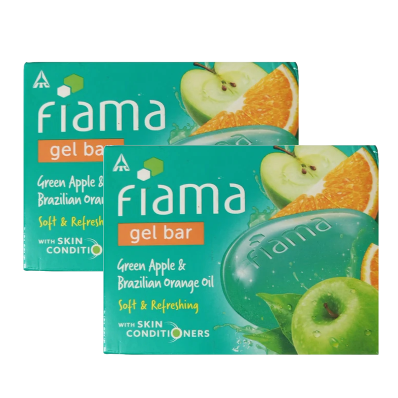 Fiama Green Apple & Brazilian Orange Oil Soft & Refreshing Gel Bar 125g Pack of 2