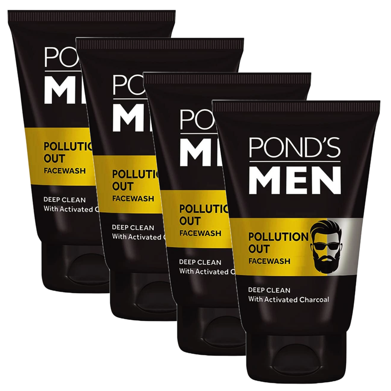 Ponds Men Pollution Out Deep Clean Face Wash - 100g (Pack Of 4)