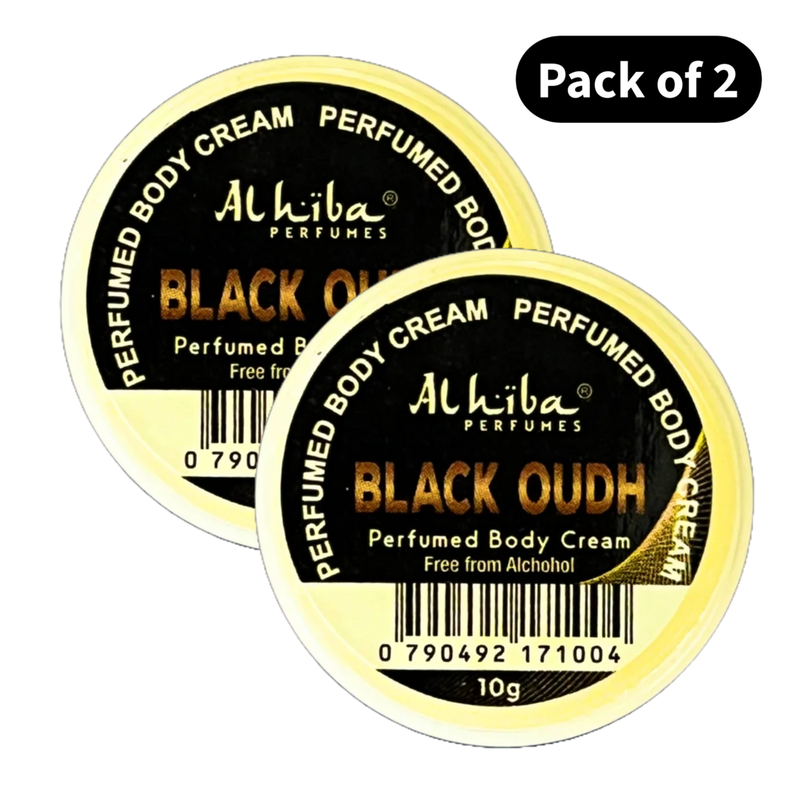 Al Hiba Perfume Body Cream Black Oudh (10gm) (Pack of 2)