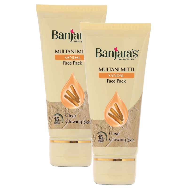 Banjara's Multani Mitti Sandal Face Pack 50g Pack of 2