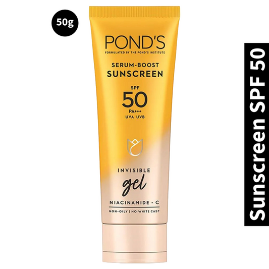 Ponds Serum Boost Sunscreen SPF 50 PA+++ Invisible Gel 50g