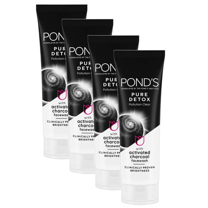 Ponds Pure Detox Activated Charcoal Face Wash 150g Pack of 4