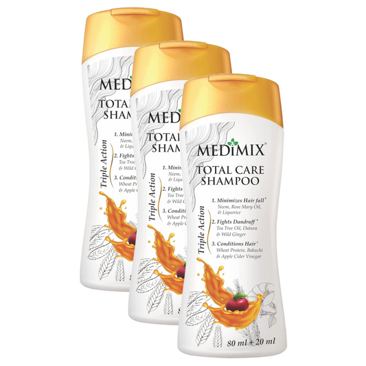 Medimix Triple Action Total Care Shampoo - 80ml (Pack Of 3)