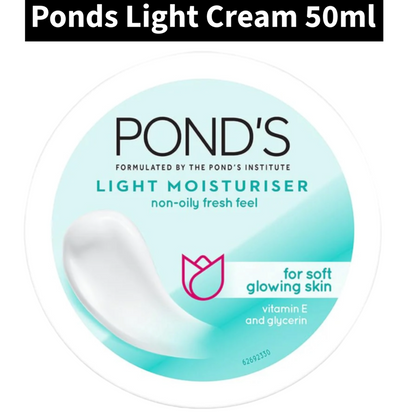 Ponds Light Face Moisturiser Cream with Hyaluronic Acid and Vitamin E, 50ml