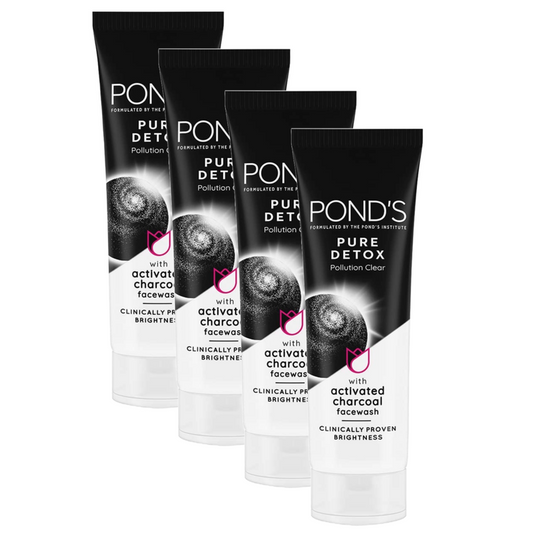 Ponds Pure Detox Activated Charcoal Face Wash 100g Pack of 4