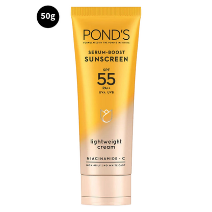 Ponds Serum Boost Sunscreen SPF 55 PA++ Cream (50gm) (Pack of 1)