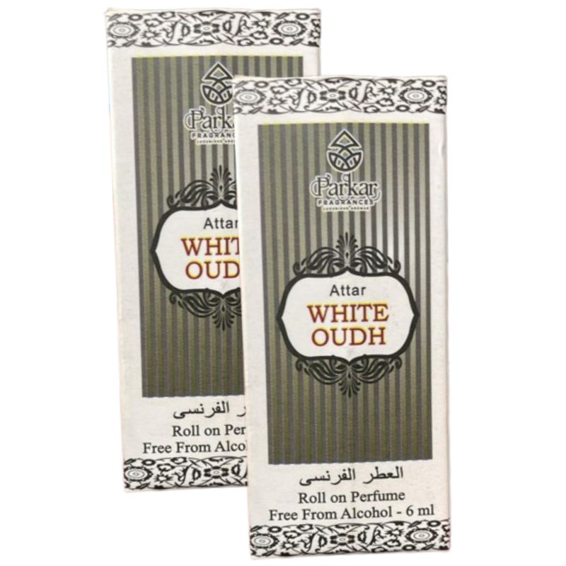 Parkar White Oudh Attar Perfume 6ml Pack of 2