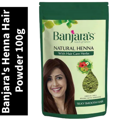 Clear Herbs Natural Henna Hair Powder Banjara's Silky Smooth 100g