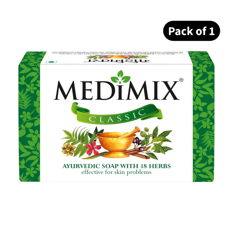 Medimix Classic Ayurvedic Bathing Soap with 18 Herbs (375gm)