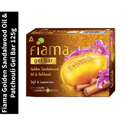 Golden Sandalwood Oil & Patchouli Fiama Soft & Luxurious Gel Bar 125g