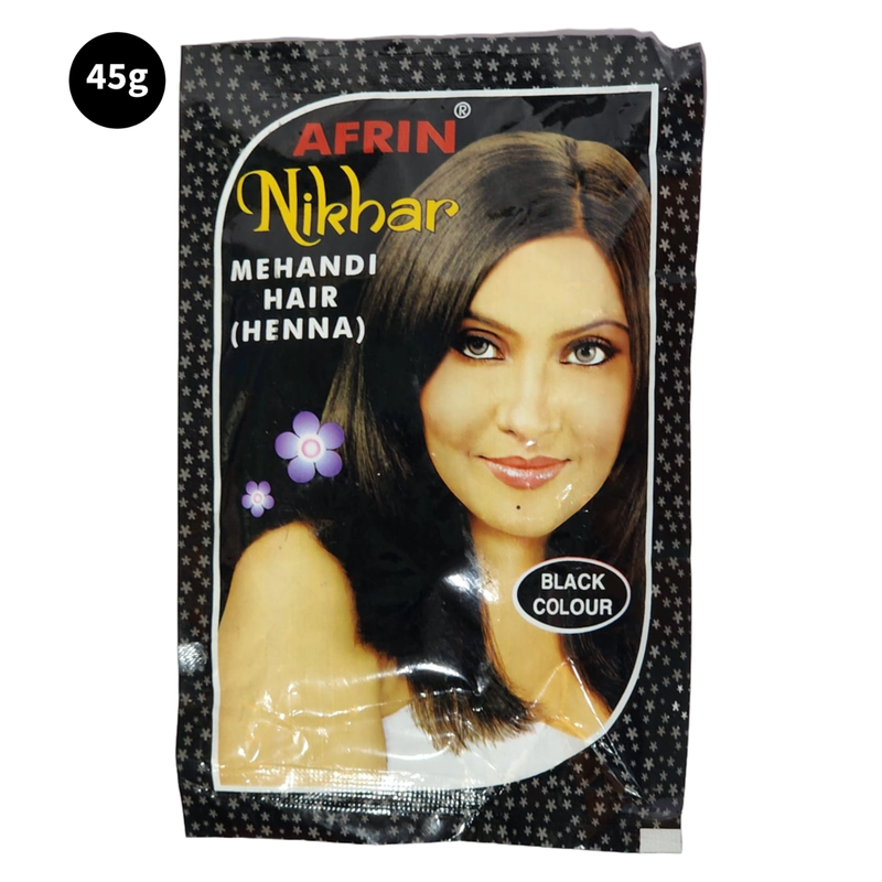 Afrin Nikhar Mehandi Henna Hair - Black Colour (45gm)