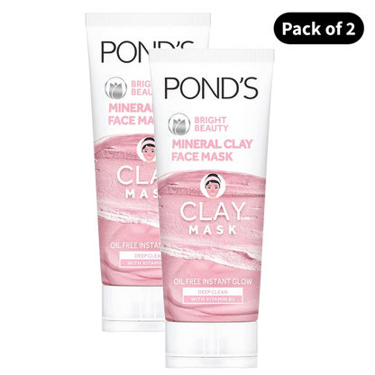 Ponds Bright Beauty Mineral Clay Face Mask (90gm) (Pack of 2)