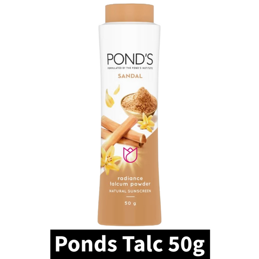 Ponds Talc Natural - Sandal Radiance, 50 g Bottle